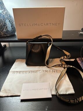 AUTHENTIC Stella McCartney Micro Stella Logo Crossbody - Black - Excellent Cond